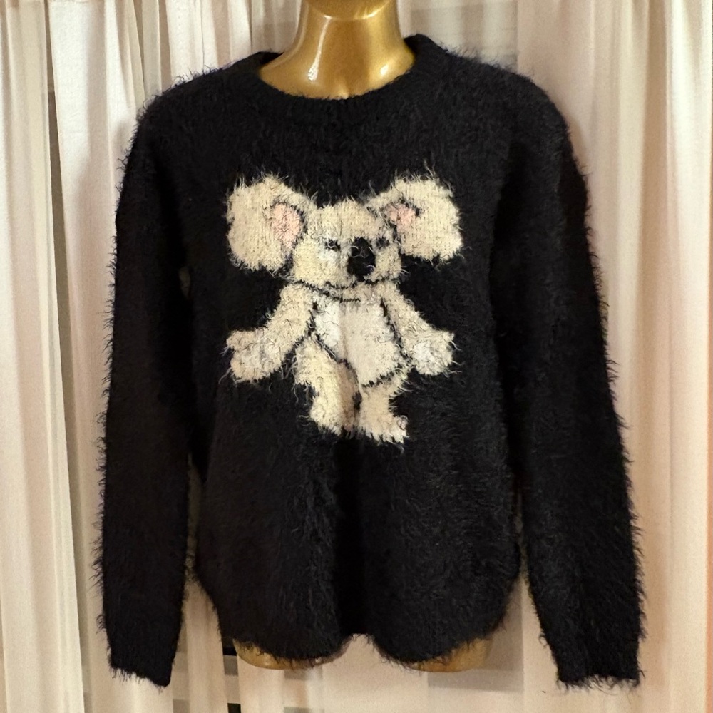 Cozy Black Koala Sweater